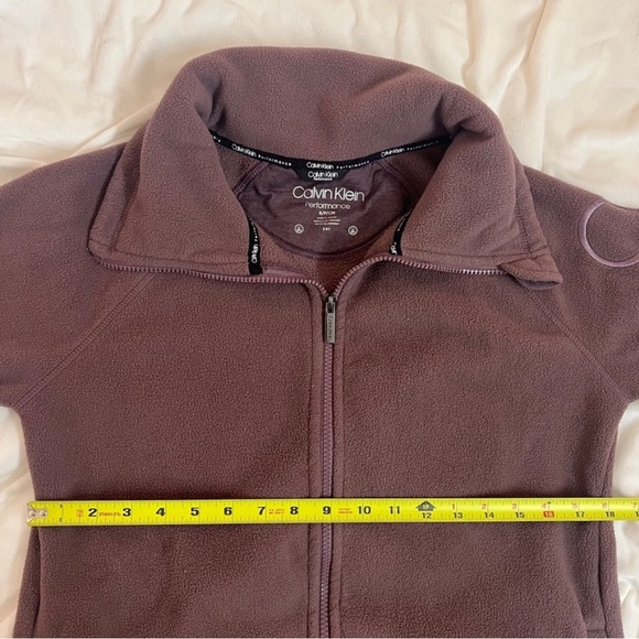 Calvin Klein Performance Purple Fleece Zip Up Jacket Size Small - Picture 8 of 10